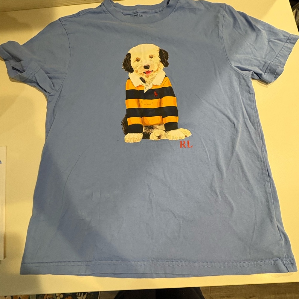 Polo Ralph Lauren Light Blue Dog Graphic Tee